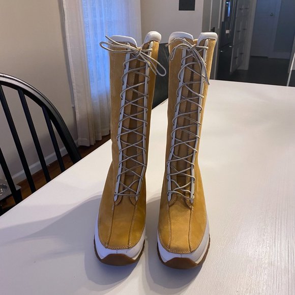 Timberland Women's Nubuck Leather Euro Dub Spin Tall Boots Size 9 M 85374 0878 - Picture 4 of 12